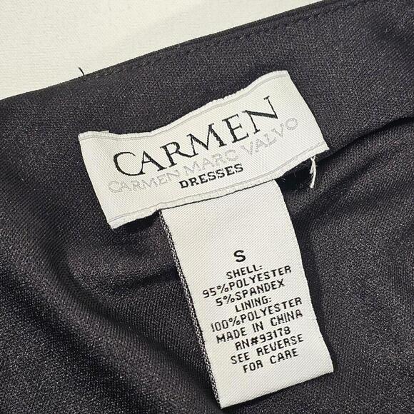 Carmen Marc Valvo Black and Gold Sequin Dress Size Small - Picture 7 of 12